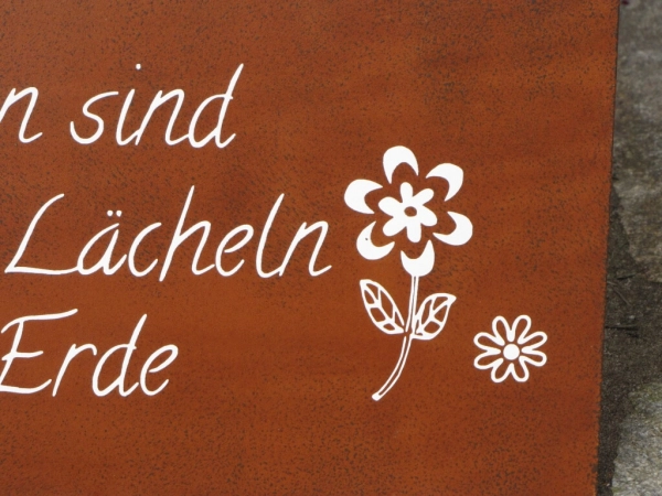 Shabby Chic Metallspruchschild lächeln der Erde