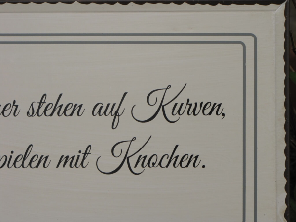 Shabby Chic Metallspruchschild Männer Kurven