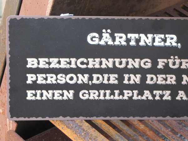 Shabby Chic Metallspruchschild "Gärtner"