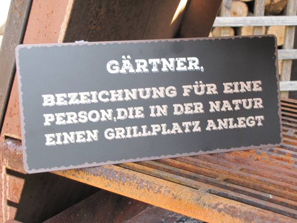 Shabby Chic Metallspruchschild "Gärtner"