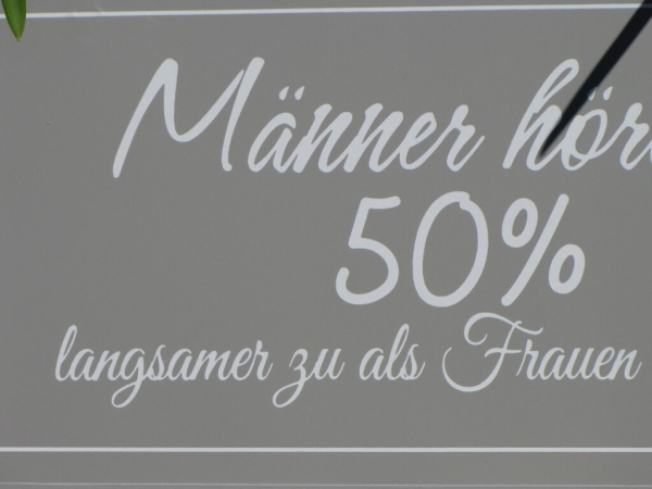 Shabby Chic Metallspruchschild "50 Prozent"