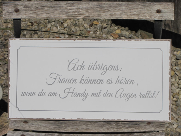 Shabby Chic Metallspruchschild "Handy"