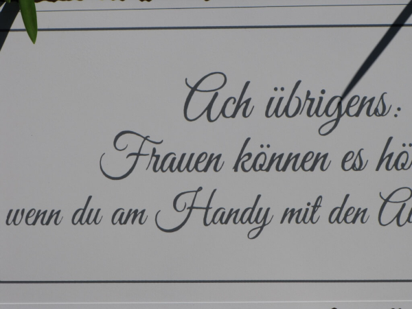 Shabby Chic Metallspruchschild "Handy"
