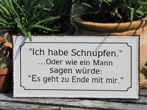 Shabby Chic Metallspruchschild Schnupfen