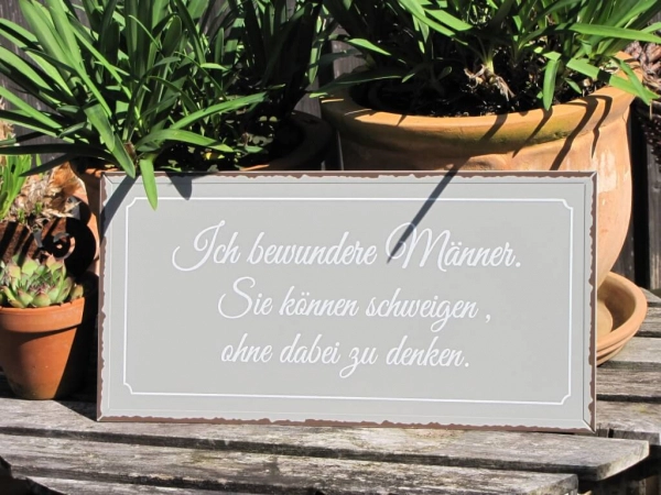 Shabby Chic Metallspruchschild Schweigen