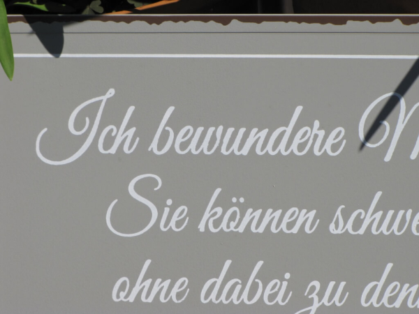 Shabby Chic Metallspruchschild Schweigen
