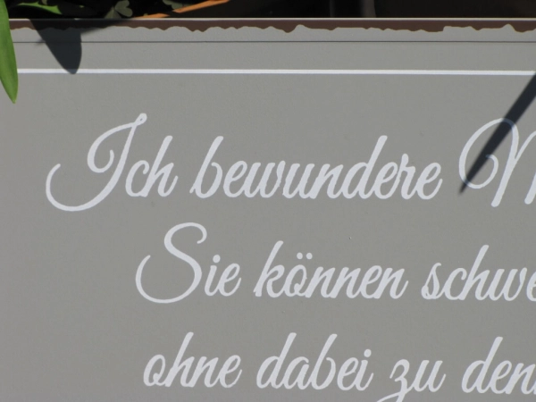 Shabby Chic Metallspruchschild Schweigen