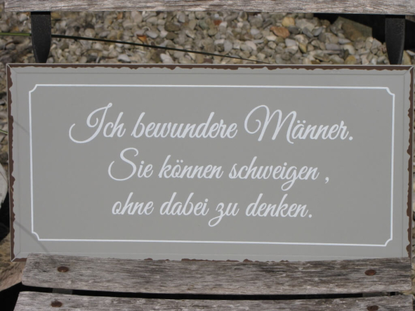 Shabby Chic Metallspruchschild Schweigen