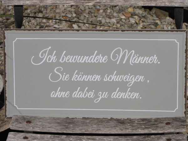 Shabby Chic Metallspruchschild Schweigen