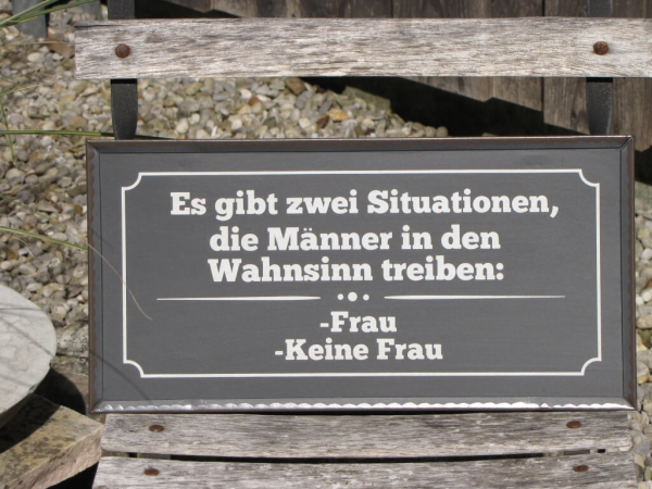 Shabby Chic Metallspruchschild "Wahnsinn"
