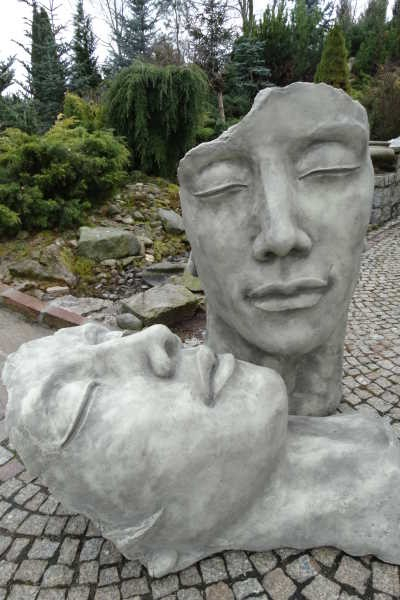 Skulptur Gesicht Mann aus Steinguss, 115 cm