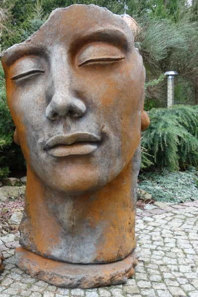 Skulptur Gesicht Mann aus Steinguss, 115 cm