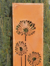 Edelrost Paravent drei Pusteblumen