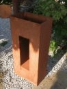 Edelrost Pflanzsäule mit Aussparung