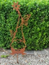 Edelrost Gartenstecker Wichtel Timo mit Schmetterlingen