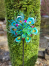Metallwindrad Pfauenfeder, türkis