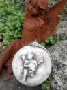 Shabby Dekokugel Angel, nougat-braun