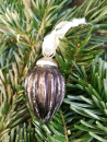 Christbaumkugel Zapfen, Längsstreifen, mini, schwarz