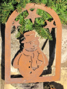 Edelrost Fensterbild Schneemann