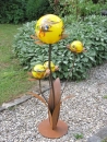 Edelrost Glasblume Ferrum, gelbe Kugeln