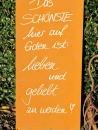 Edelrost Schild mit Herz "drück mich" Angels Garden