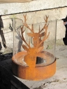 Edelrost Windlicht Hirsch mit Glas
