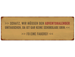 Shabby Chic Metallspruchschild Adventskalender umtauschen